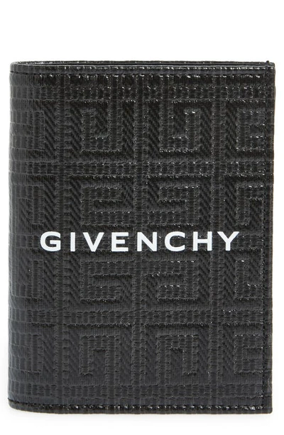 Givenchy 4g Coated Canvas & Leather Card Holder In Black