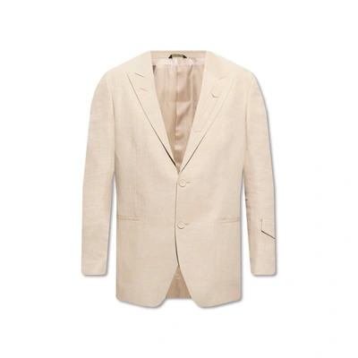 Fendi Cotton And Linen Blazer In Beige