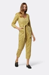 Joie Zohra Cropped Abstract-print Jumpsuit In Yellow