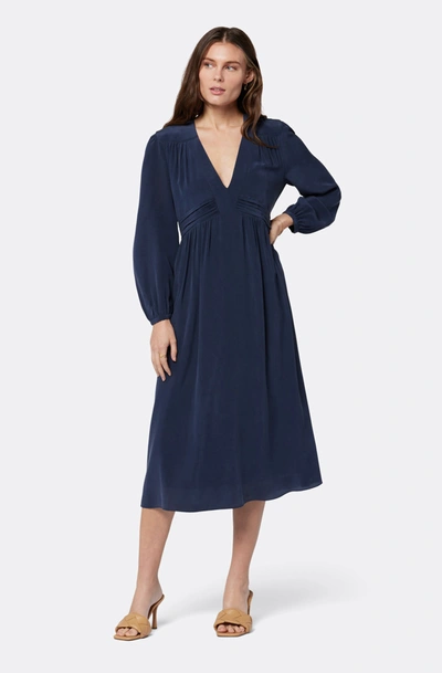 Joie Plus Size Kaz Ruched Empire Midi Dress In Blue