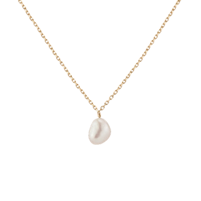 Aurate New York X Kerry: Venus Organic Pearl Gold Necklace In White
