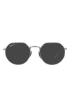 Ray Ban 51mm Polarized Irregular Sunglasses In Silver