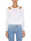 Stella Mccartney Hollowed Out Long-sleeved Blouse In White