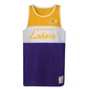 MITCHELL & NESS YOUTH MITCHELL & NESS PURPLE/GOLD LOS ANGELES LAKERS HARDWOOD CLASSICS SPECIAL SCRIPT TANK TOP