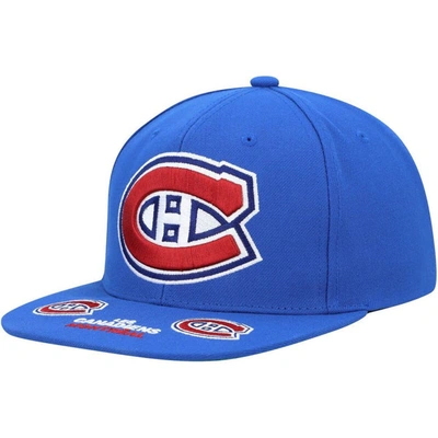 MITCHELL & NESS MITCHELL & NESS BLUE MONTREAL CANADIENS VINTAGE HAT TRICK SNAPBACK HAT