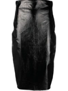 RICK OWENS RICK OWENS MIDI PENCIL DENIM SKIRT