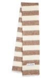 Acne Studios Striped Knitted Scarf In Cream/brown