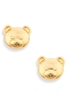 Moschino Bijoux Bear Stud Earrings In Gold