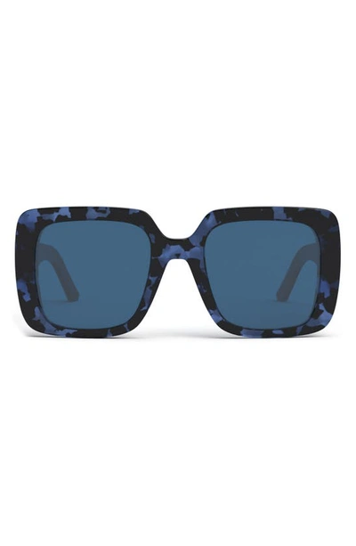 Dior Logo Square Acetate Sunglasses In Blue Pattern