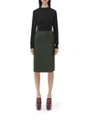 Bottega Veneta Intrecciato Leather High-waisted Skirt In Green