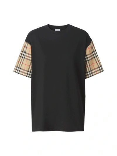 Burberry Vintage Check-sleeve T-shirt In Black