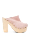BROTHER VELLIES BROTHER VELLIES SUEDE CLOGS IN PINK,CLOG