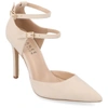 Journee Collection Women's Lilyann Double Strap Buckle Stilettos In Tan/beige