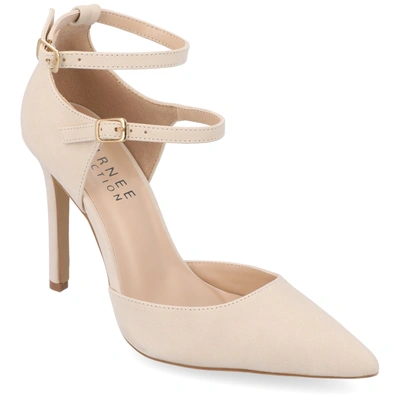 Journee Collection Women's Lilyann Double Strap Buckle Stilettos In Tan/beige