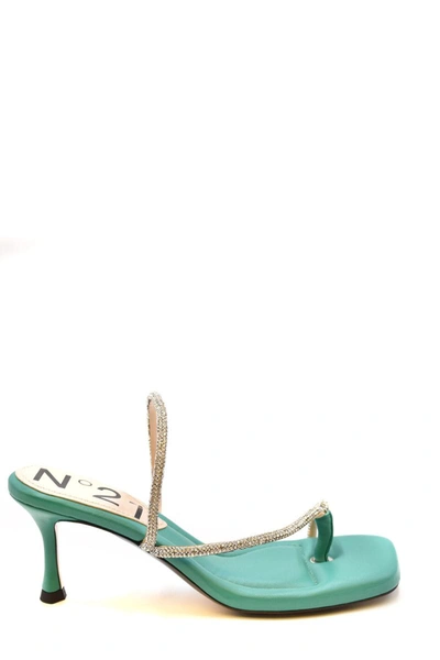 N°21 Women's  Green Leather Sandals