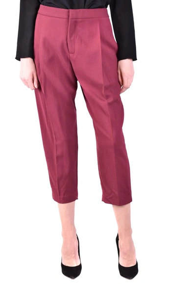 Elisabetta Franchi Trousers In Burgundy