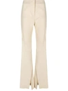 Pinko Side-slit Flared Trousers In Beige