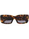 Attico Tortoiseshell-effect Oversize-frame Sunglasses In Brown