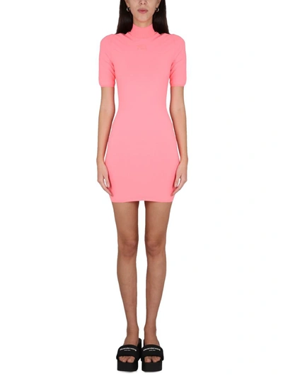 Alexander Wang Mock Neck Mini Bodycon Dress In Pink | ModeSens