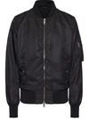 Valentino Nylon Bomber Jacket With Black Untitled Studs On The Neckline In Black