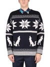 Etro Embroidered Cotton Sweater In Blue