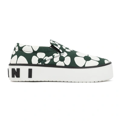 Carhartt X Marni Paw Slip On Shoes In Zo Forest Green Stone White