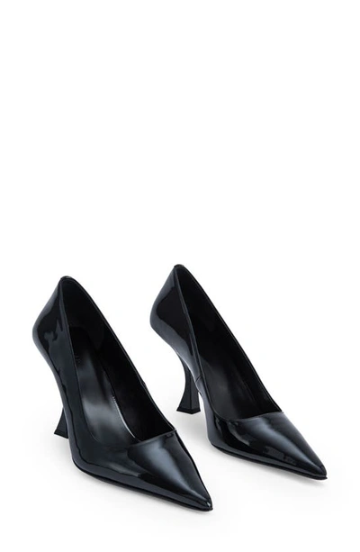 By Far 90mm Viva Creased Leather Pumps In Black