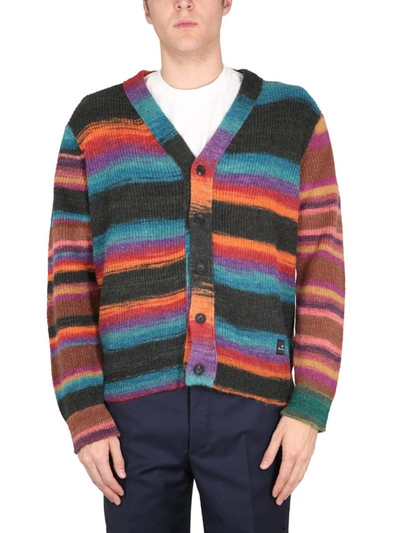 Ps By Paul Smith Button Thru Cardigan In Multicolor