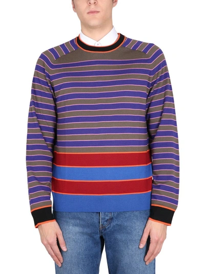 Ps By Paul Smith Jersey With Stripe Pattern In Multicolour
