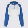 Sunnei Logo-print Panelled Hoodie In Dust/blue