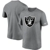 NIKE NIKE HEATHERED CHARCOAL LAS VEGAS RAIDERS LOGO ESSENTIAL LEGEND PERFORMANCE T-SHIRT