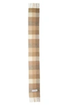 Acne Studios Vally Scarf With Fringes In White/ Beige