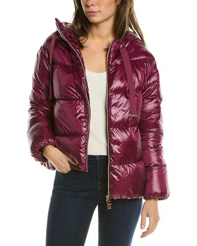 Herno Quilted Short Hooded Puffer Jacket In Red