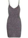 Gcds Logo-strap Knitted Mini Dress In Grey