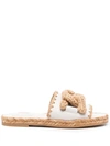 TOD'S TOD'S KATE LEATHER FLAT SANDALS