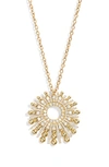 MINDI MOND ICON GOLD BEAD & DIAMOND SPOKE PENDANT NECKLACE