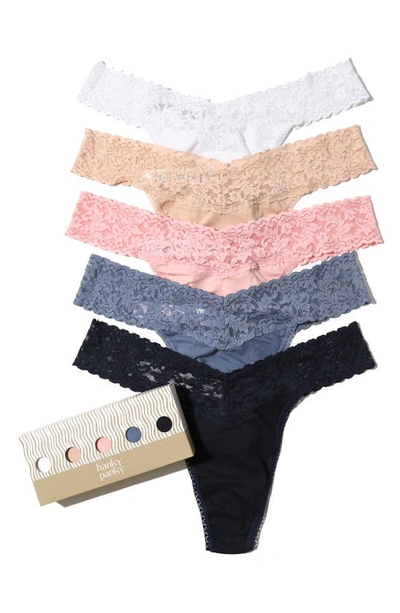 Hanky Panky Assorted 5-pack Supima® Cotton Original Rise Thongs In Multicolor