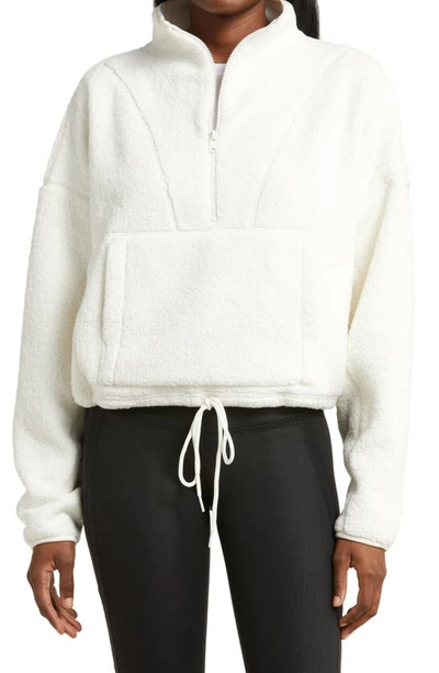 Alo Yoga Elysian High Pile Fleece Half Zip Pullover In Ivory ModeSens