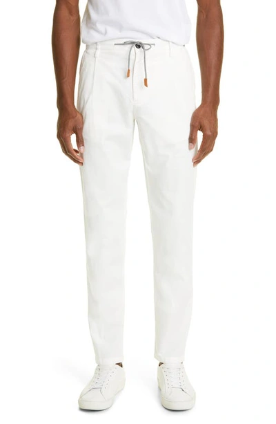 Eleventy Drawstring-waist Corduroy Trousers In White