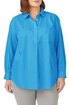 FOXCROFT LACEY NON-IRON POPOVER TUNIC TOP