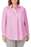 FOXCROFT LACEY NON-IRON POPOVER TUNIC TOP