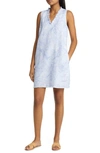 Tommy Bahama Totally Toile Linen Shift Dress In Light Sky