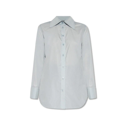 Gucci Oversized-collar Cotton-poplin Shirt In Grey