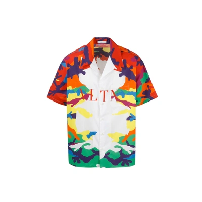 Valentino Printed Logo Shirt In White