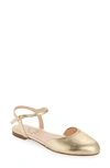 Agl Attilio Giusti Leombruni Milly Ankle Strap Flat In Platino