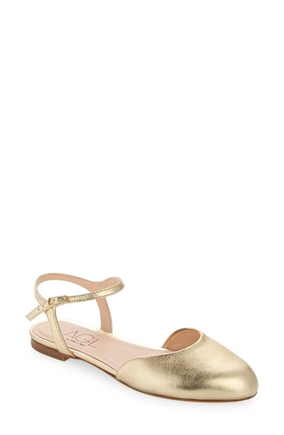 Agl Attilio Giusti Leombruni Milly Ankle Strap Flat In Platino