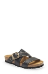 Naot Carolina Slide Sandal In Soft Black Leather