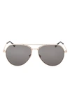Tom Ford Dashel 62mm Oversize Pilot Sunglasses In Rose Gold / Smoke Silver