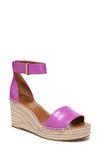 Franco Sarto Clemens Platform Wedge Sandal In Purple Crocco Faux Leather