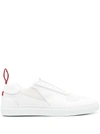 Ferrari Metal Logo Leather Low Top Sneakers In White